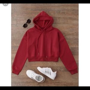 Red cropped hoodie